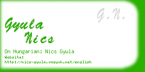 gyula nics business card